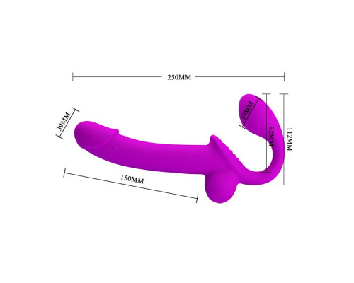 Лиловый безремневой страпон Kelpie с эффектом эякуляции