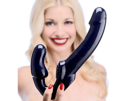 Чёрный безремневой страпон Revolver