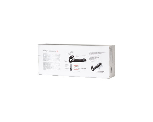 Черный безремневой вибрострапон Silicone Bendable Strap-On - size M