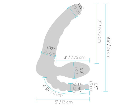 Фиолетовый безремневой страпон с пультом ДУ 7’’ Remote Control Strapless - 24 см.