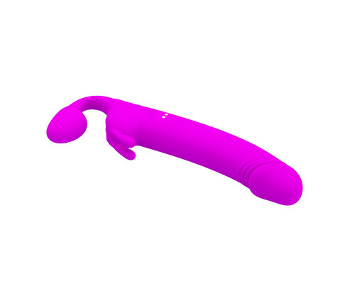 Лиловый безремневой страпон с вибрацией Zanini