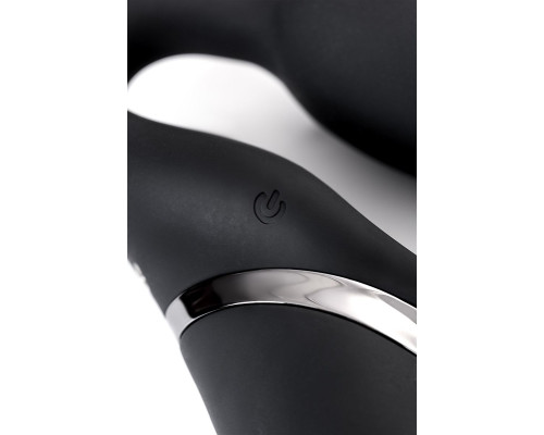 Черный безремневой вибрострапон Vibrating Bendable Strap-On - size L
