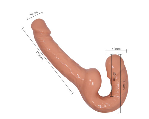 Телесный безремневой страпон Ultra Passionate Harness