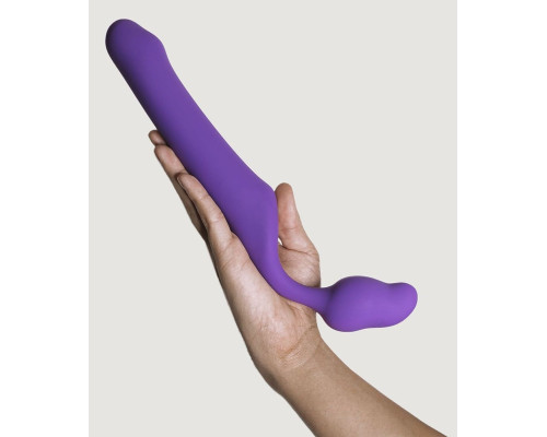 Фиолетовый безремневой страпон Queens L