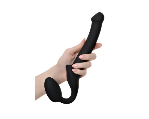 Черный безремневой страпон Silicone Bendable Strap-On S