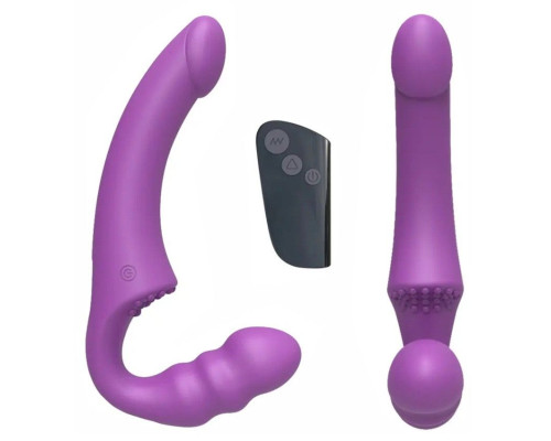 Фиолетовый безремневой страпон Straples Strap-On Dildo