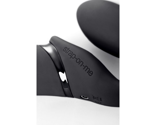 Черный безремневой вибрострапон Vibrating Bendable Strap-On - size L