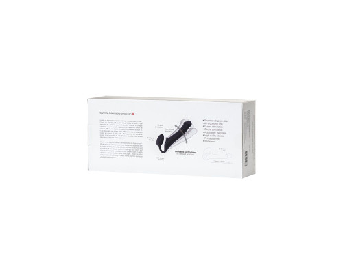 Черный безремневой страпон Silicone Bendable Strap-On S