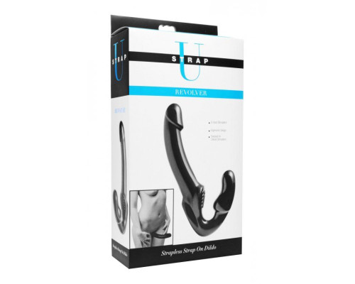 Чёрный безремневой страпон Revolver