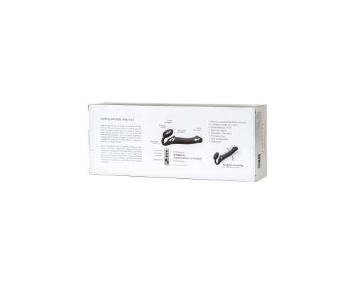 Черный безремневой вибрострапон Vibrating Bendable Strap-On - size L