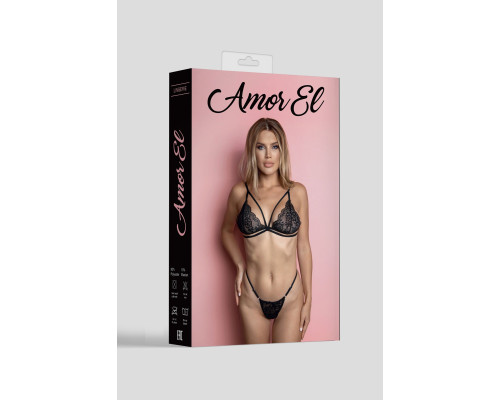 Соблазнительный ажурный комплект с декоративными бретелями на лифе