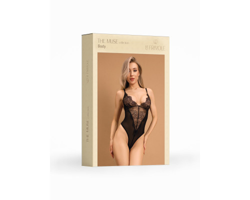 Соблазнительное боди с кружевом и V-образным вырезом