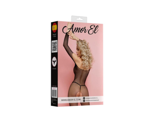 Кэтсьюит +size в мелкую сеточку со спущенными плечами