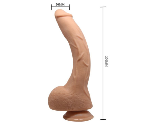 Телесный вибратор-гигант с выносным пультом Jack - 27 см.