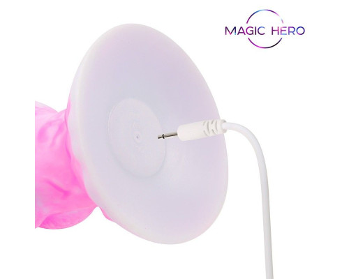 Розовый фантазийный вибратор с 7 режимами возвратно-поступательных движений - 23,5 см.