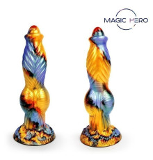 Разноцветный фантазийный вибромассажер - 26 см.