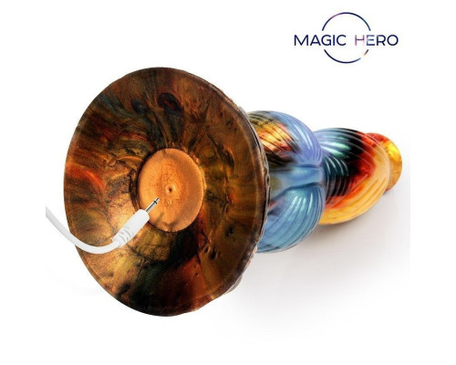 Разноцветный фантазийный вибромассажер - 26 см.