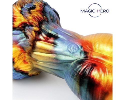 Разноцветный фантазийный вибромассажер - 26 см.