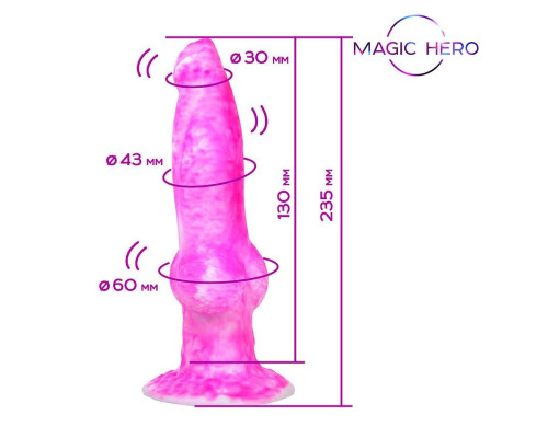 Розовый фантазийный вибратор с 7 режимами возвратно-поступательных движений - 23,5 см.