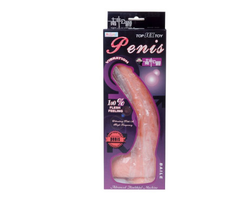 Многоскоростной вибратор реалистичного вида с пультом управления - 27 см.