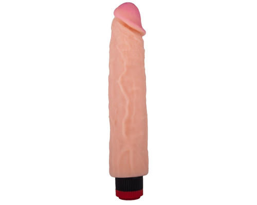 Вибратор-реалистик с розовой головкой - 26,2 см.