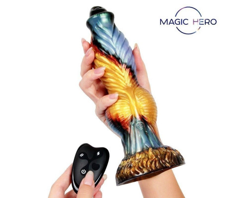 Разноцветный фантазийный вибромассажер - 26 см.