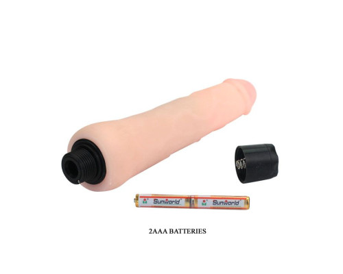 Водонепроницаемый вибратор телесного цвета - 24,5 см.