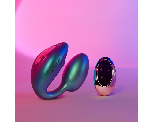 Бирюзовый вибратор для пар Wonderlover