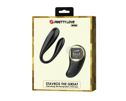 Черный вибромассажер для пар Nathan