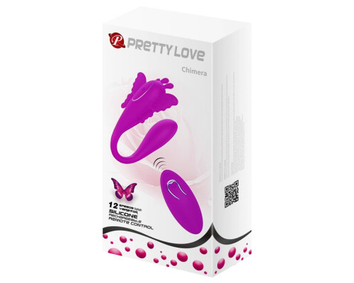 Лиловый вибромассажер для пар Chimera с пультом ДУ