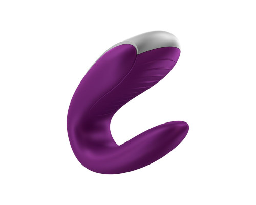 Фиолетовый вибромассажёр для пар Satisfyer Double Fun