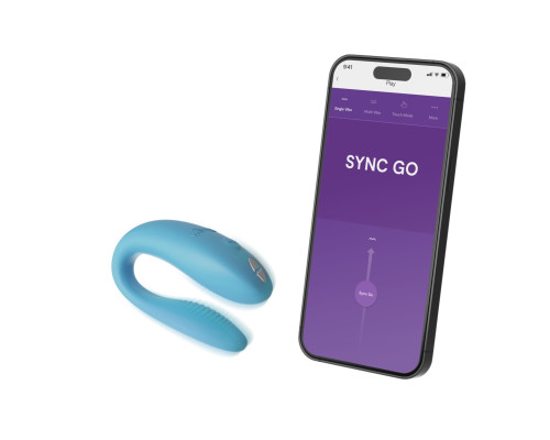 Бирюзовый вибромассажер для пар We-Vibe Sync Go