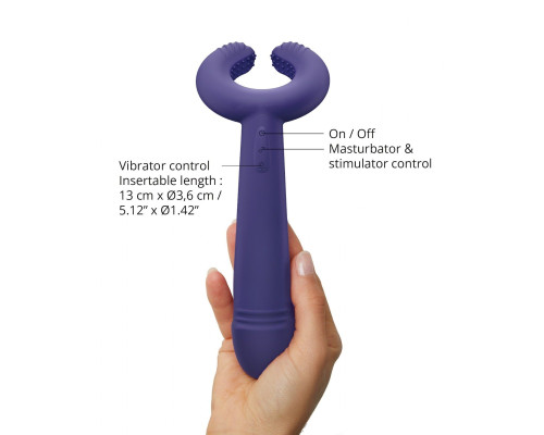 Темно-синий вибратор для пар Please Me Multi Vibrator