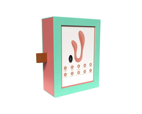 Персиковый интерактивный вибростимулятор для пар Couple Secrets 2.0 APP