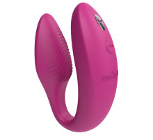 Розовый U-образный вибратор для пар We-Vibe Sync 2
