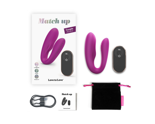 Лиловый вибратор для пар Match Up Couple Vibrator with Remote Control