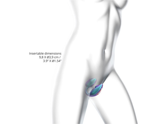 Бирюзовый вибратор для пар Wonderlover