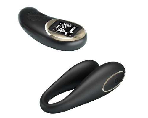 Черный вибромассажер для пар Nathan