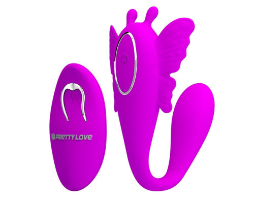 Лиловый вибромассажер для пар Chimera с пультом ДУ