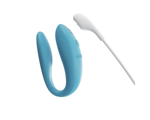 Бирюзовый вибромассажер для пар We-Vibe Sync Go