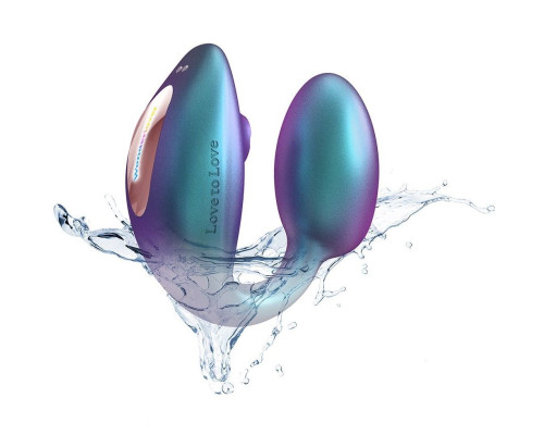 Бирюзовый вибратор для пар Wonderlover