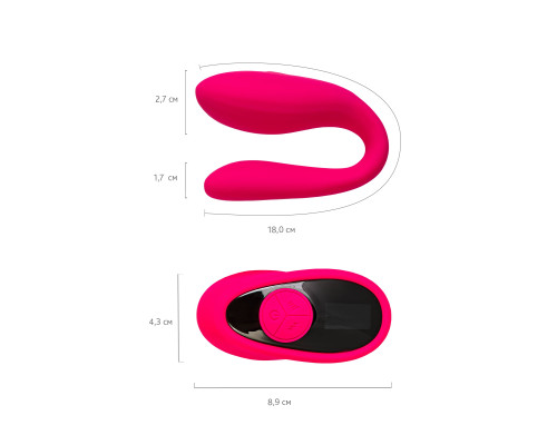 Розовый вибратор для пар Prawno с пультом ДУ