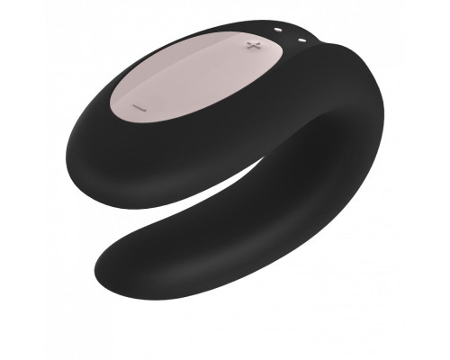 Черный вибратор для пар Double Joy с управлением через приложение