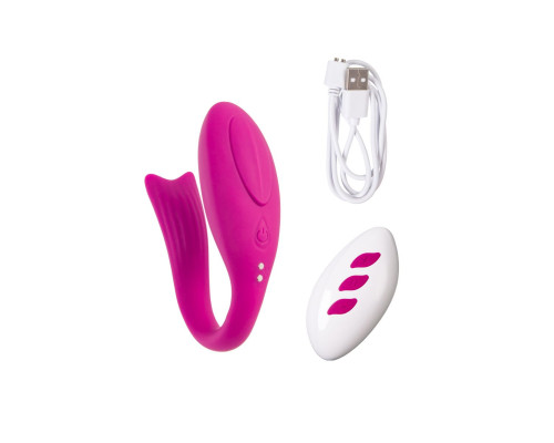 Розовый вибратор для пар Dolphy с пультом ДУ