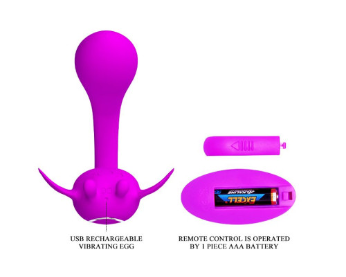 Лиловый вибромассажер для пар Chimera с пультом ДУ