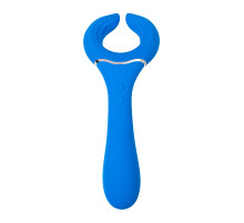 Голубой многофункциональный вибратор Whally - 18,5 см.