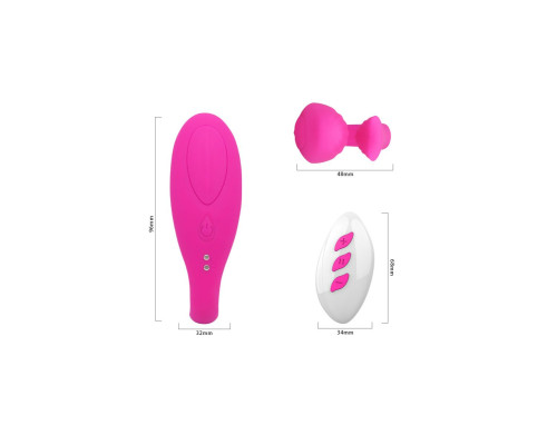 Розовый вибратор для пар Dolphy с пультом ДУ