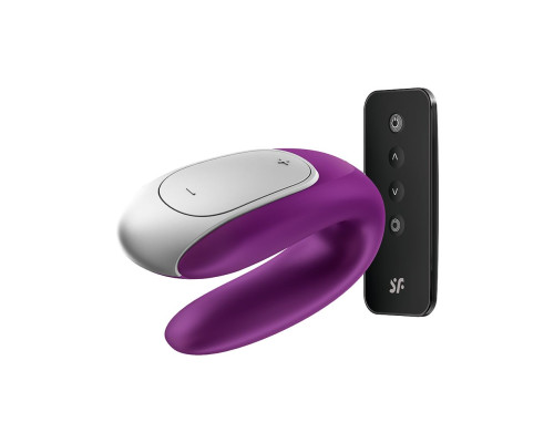 Фиолетовый вибромассажёр для пар Satisfyer Double Fun