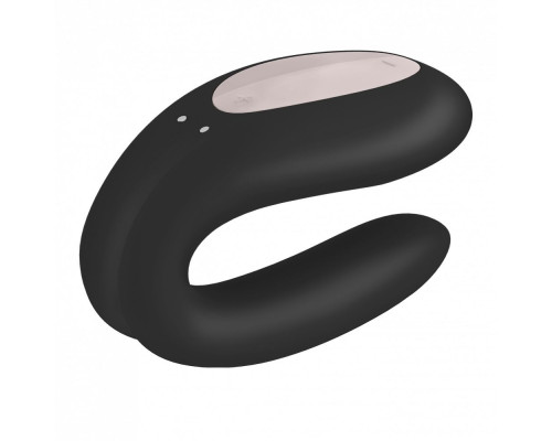 Черный вибратор для пар Double Joy с управлением через приложение