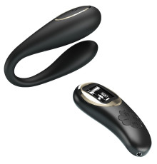 Черный вибромассажер для пар Nathan